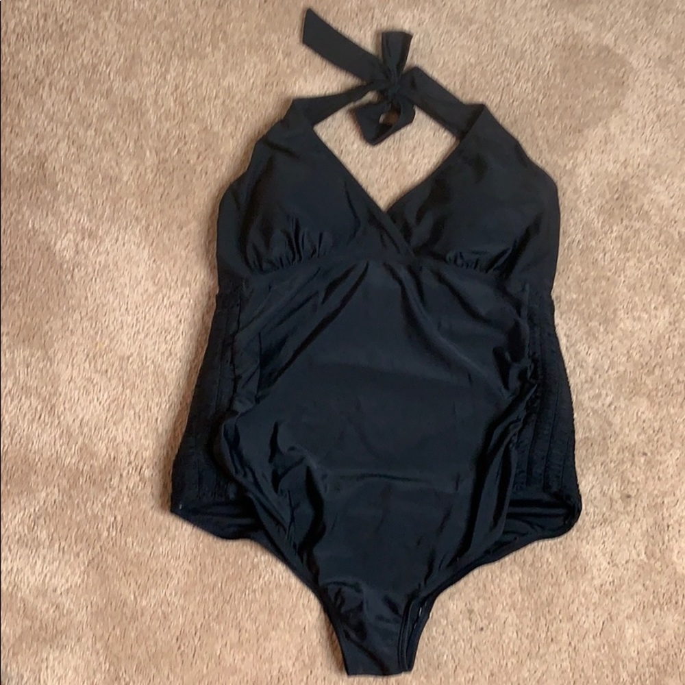 Black maternity bathing suit